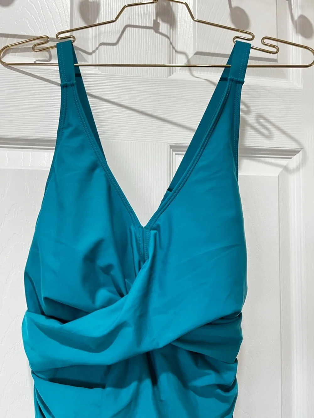Blooming Jelly Plus Size XL Swim Dress Swimsuit One Piece Tummy Control Teal